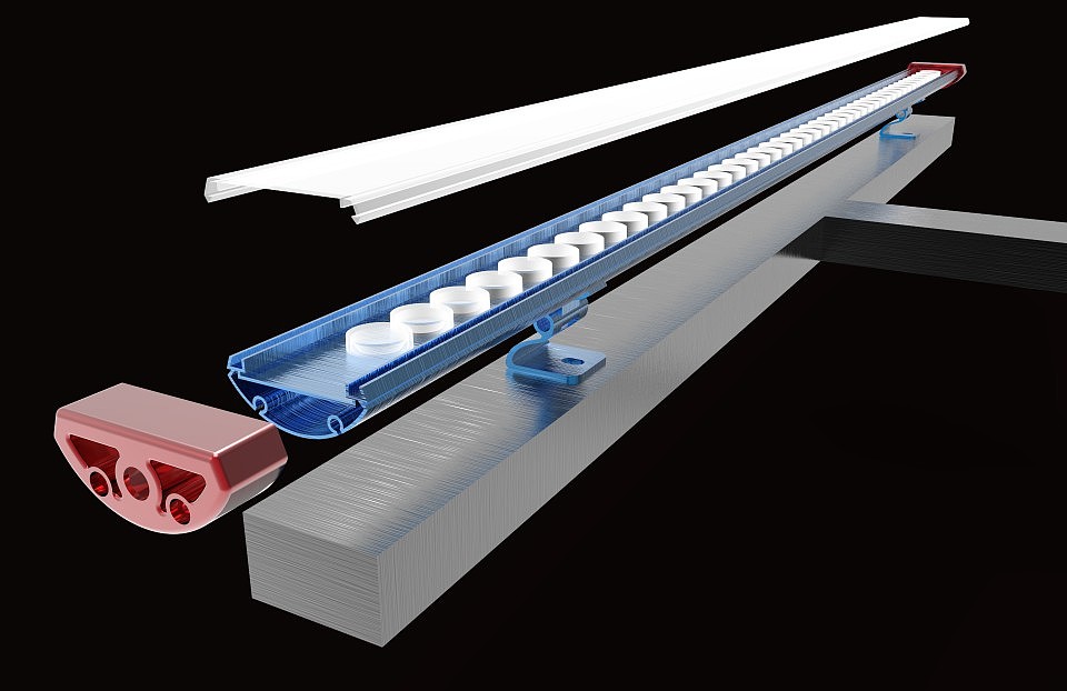 Solar linear projection lamp，