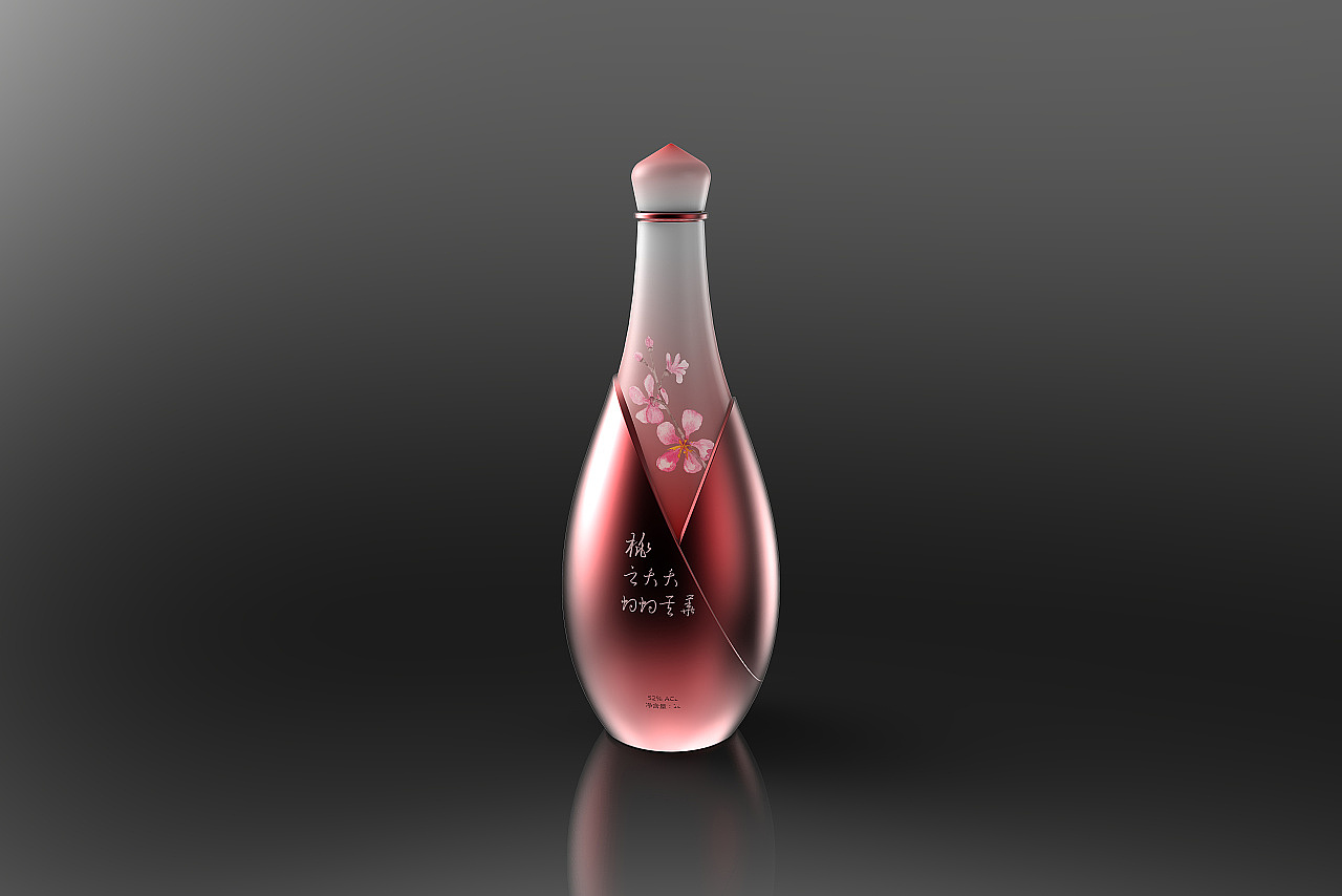 The wine bottle，packing design，wedding banquet，ft HITA ，Baijiu，Peach blossom，Ten mile peach blossom，IP derivatives，