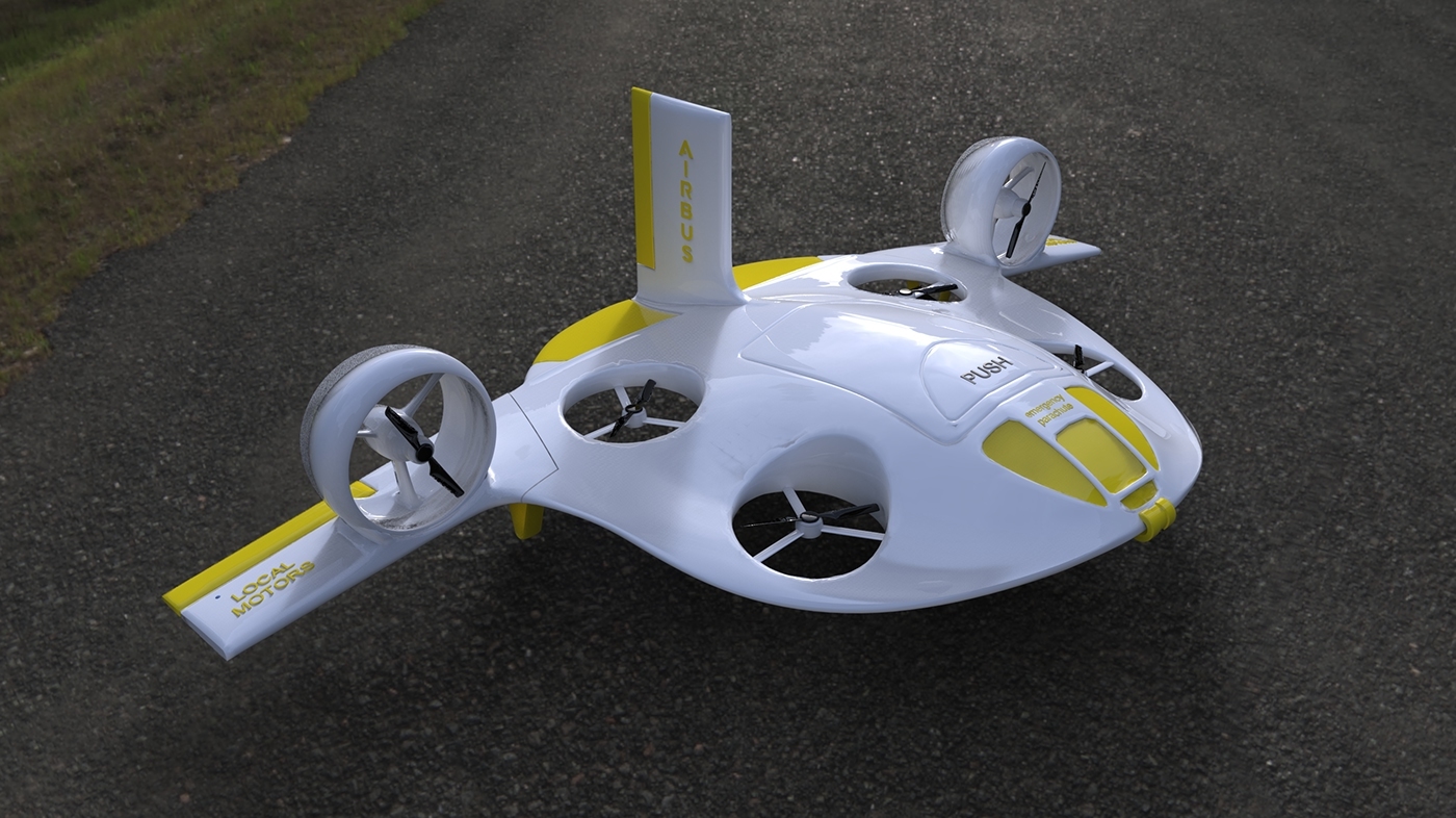 未来感空中飞行器