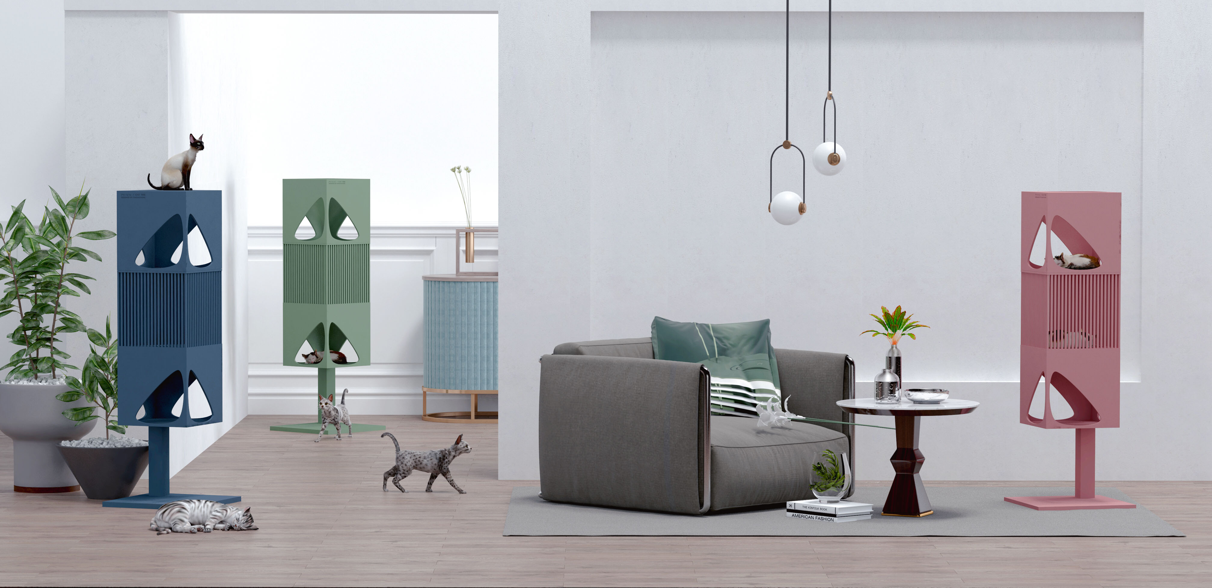 industrial design，product design，Life aesthetics，Cat climbing frame，Cat tree，Cat nest，cat，