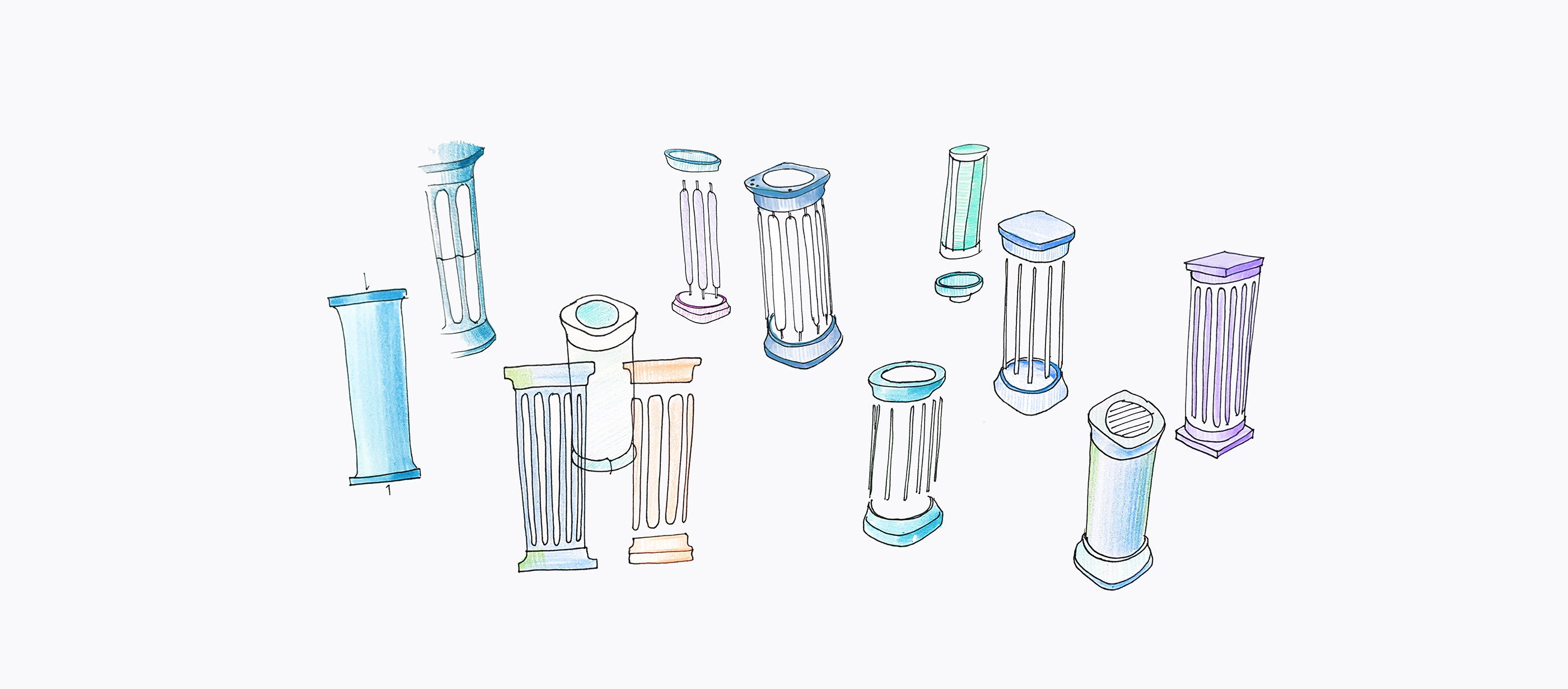 Parthenon Temple，air cleaner，innovate，Simplicity，white，