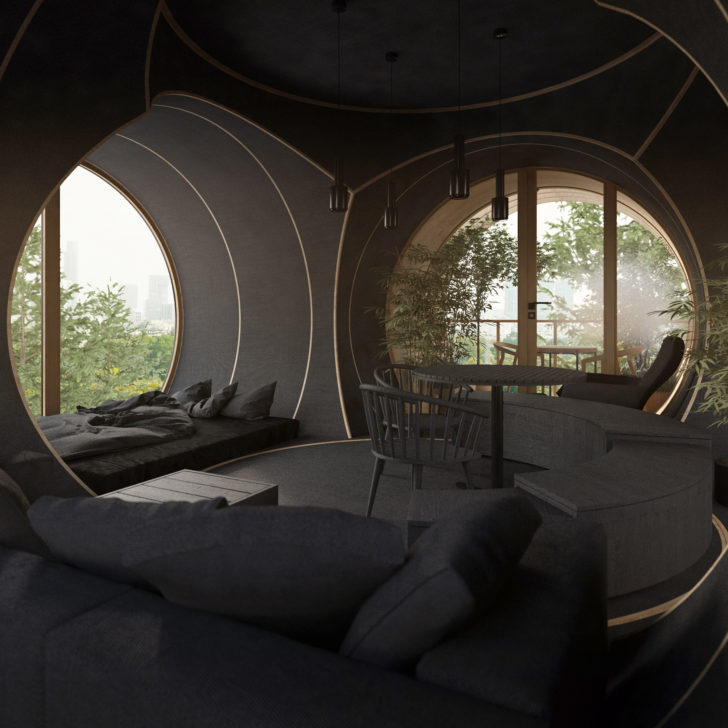 forest，Assembly，Wooden house，natural，Architecture，