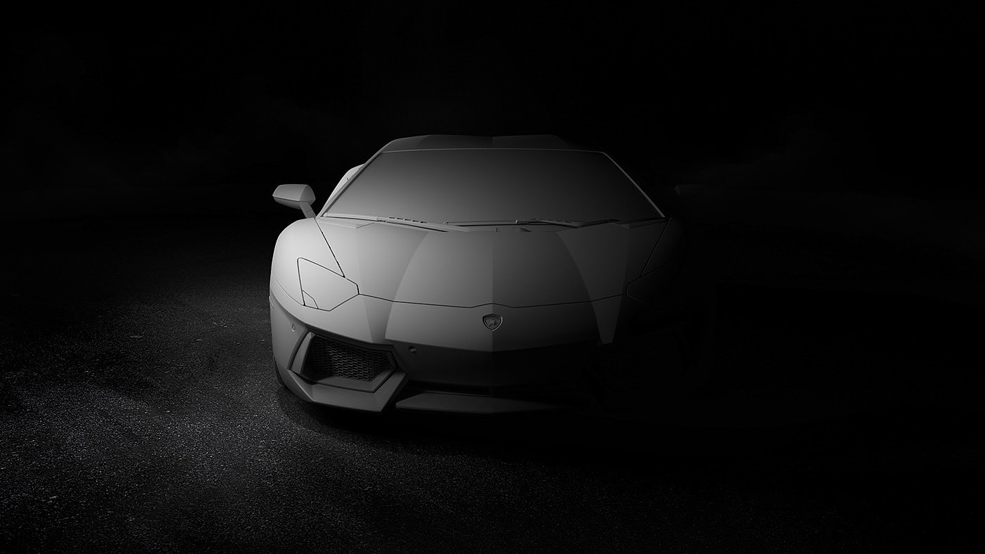 汽车，黄色，兰博基尼，Lamborghini，Bipolar Studio，cgi，Aventador，超跑，