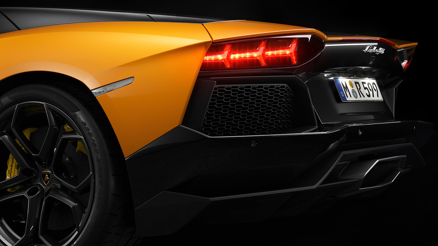 汽车，黄色，兰博基尼，Lamborghini，Bipolar Studio，cgi，Aventador，超跑，