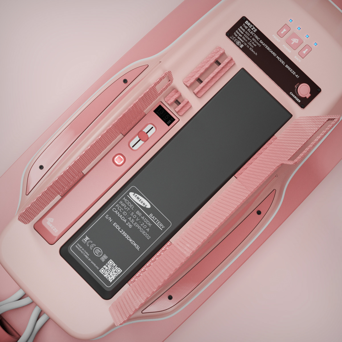 Electric skateboard，breeze，TACK MIN KIM，Pink，