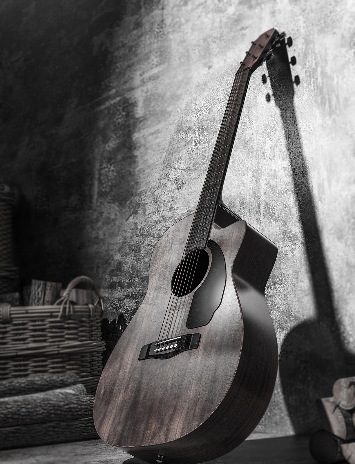 Product rendering，guitar，keyshot，