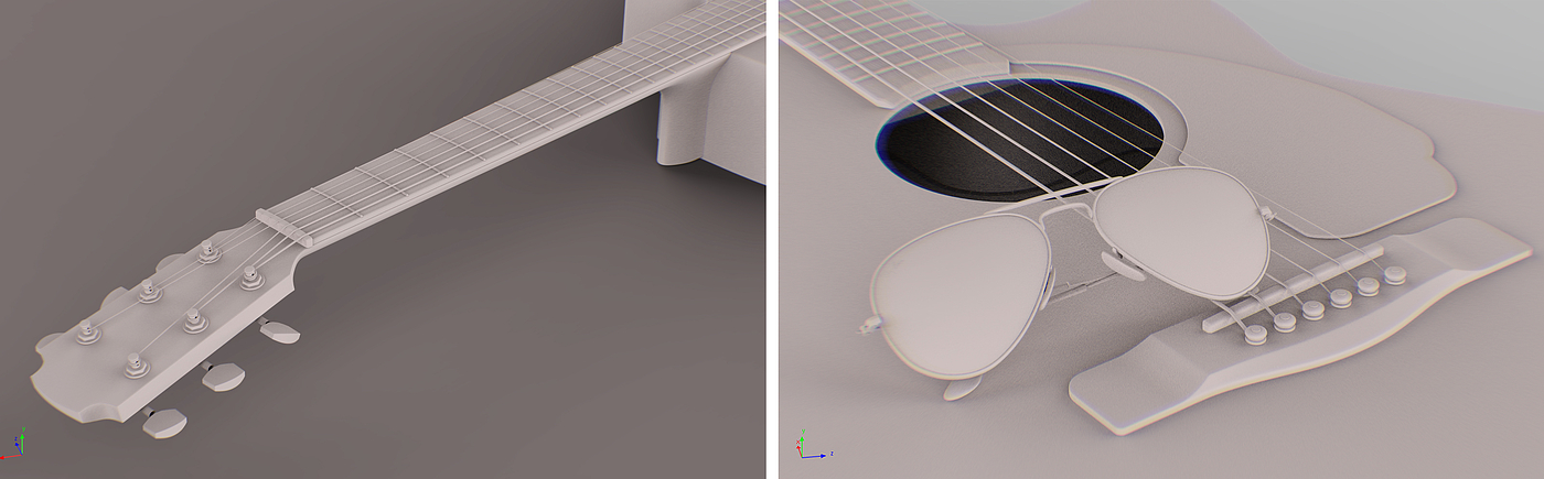 Product rendering，guitar，keyshot，