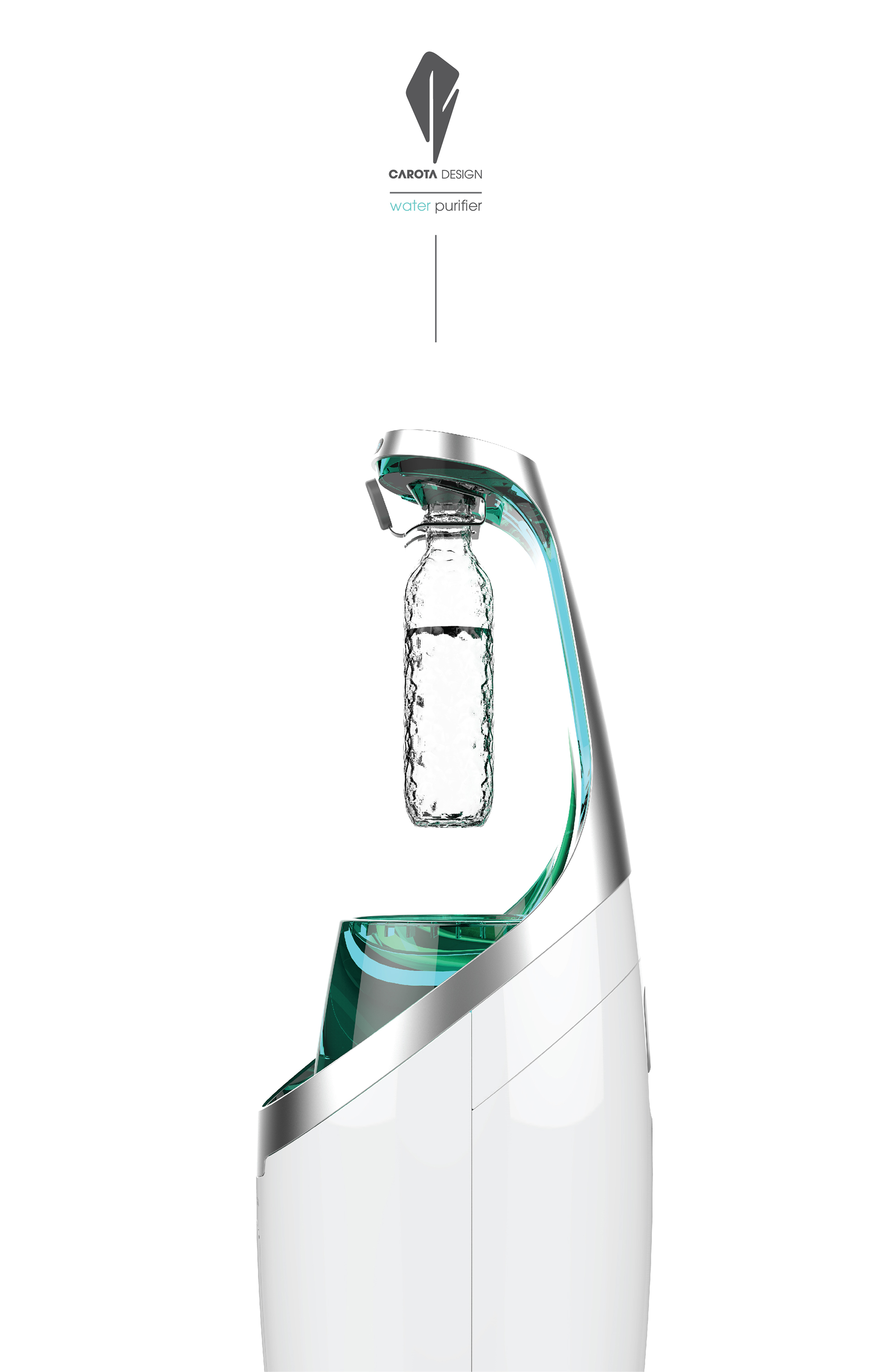 Water purifier，Turquoise，white，water，Carota design，