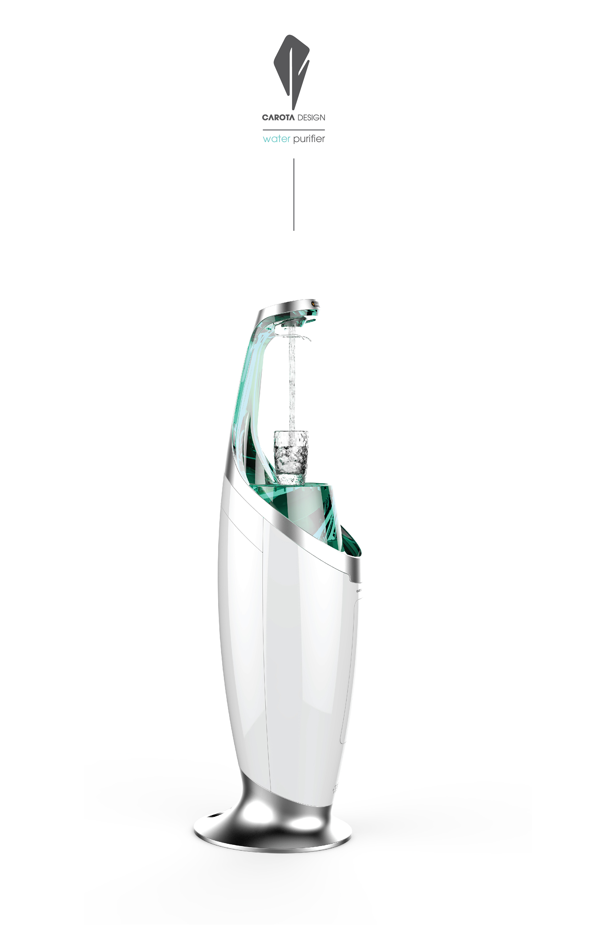 Water purifier，Turquoise，white，water，Carota design，