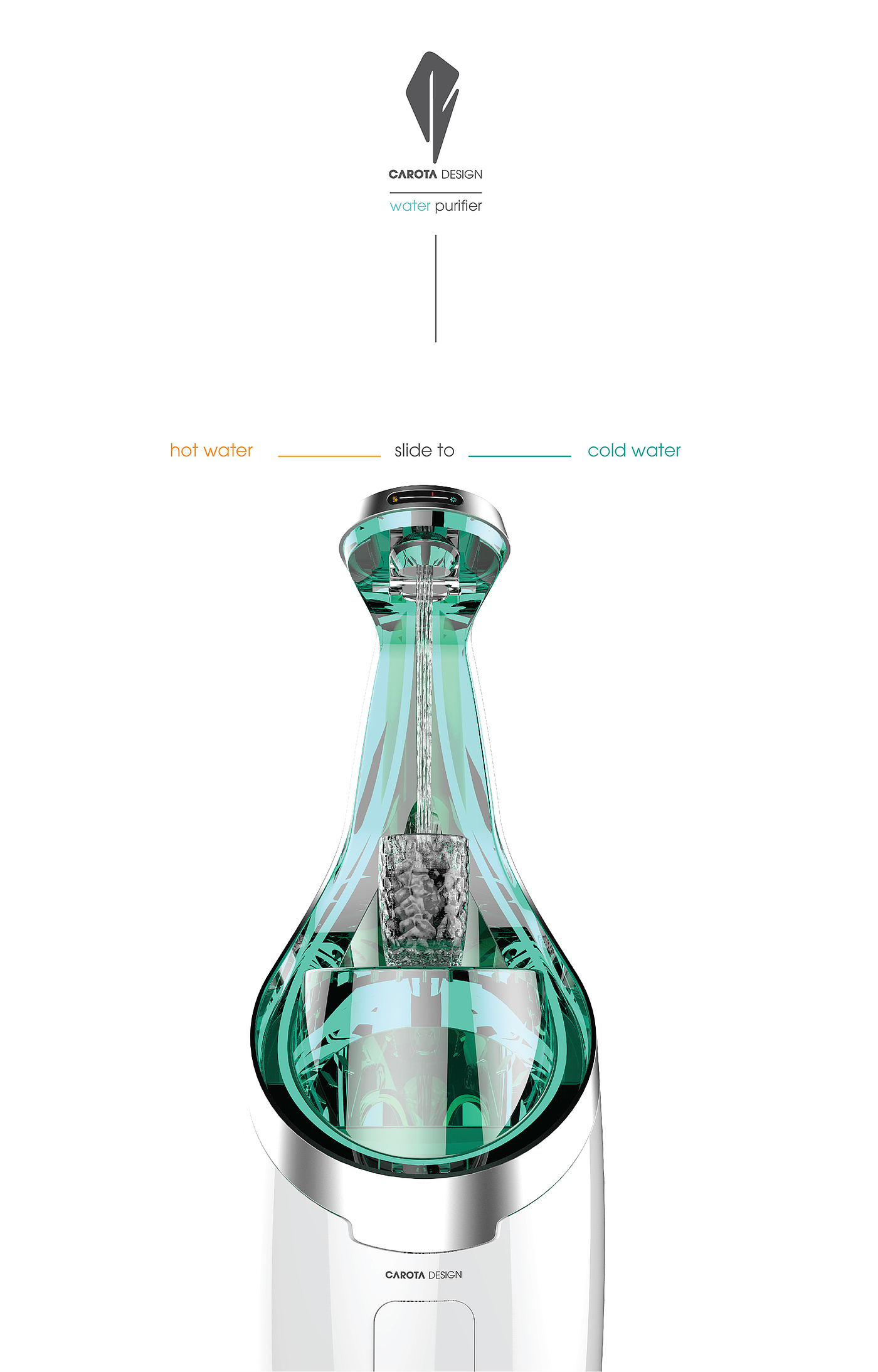 Water purifier，Turquoise，white，water，Carota design，