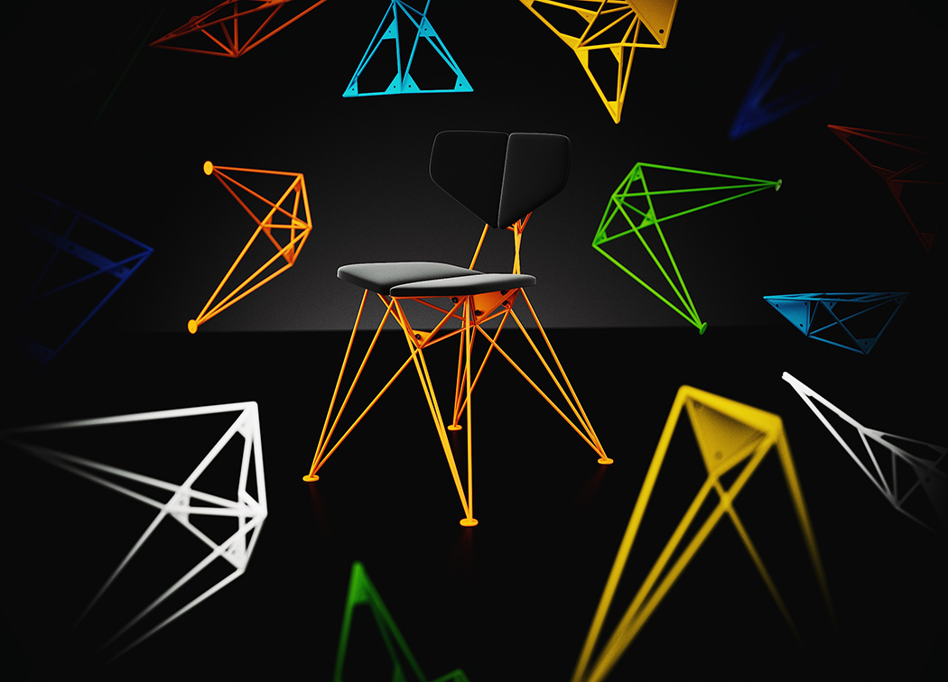 assemble，Simplicity，steel structure，constellation，chair，
