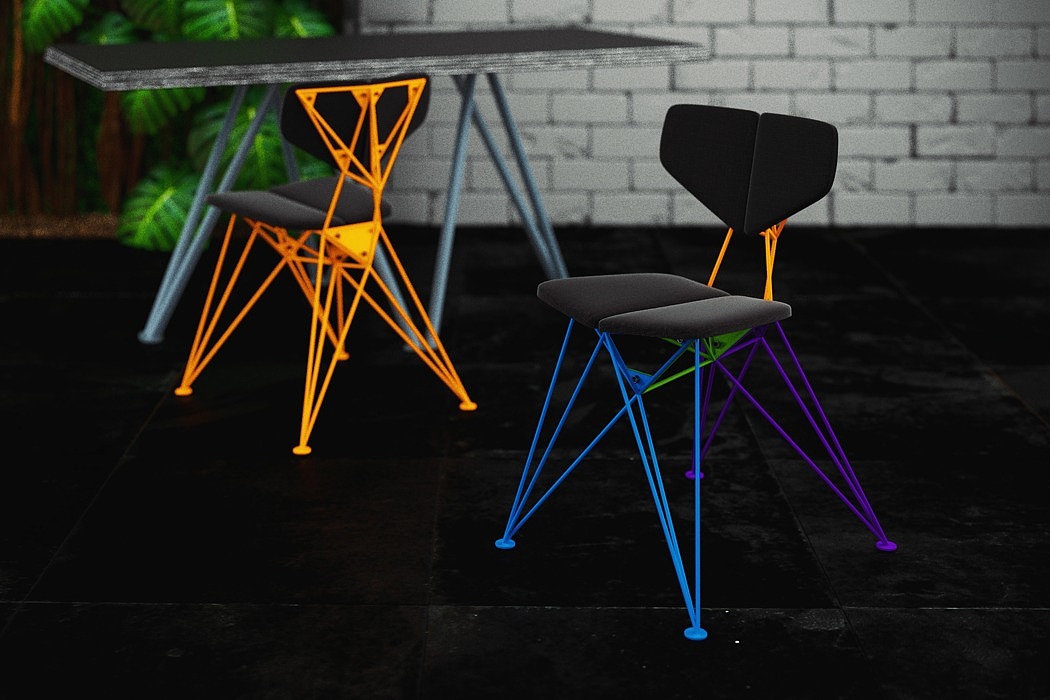 assemble，Simplicity，steel structure，constellation，chair，