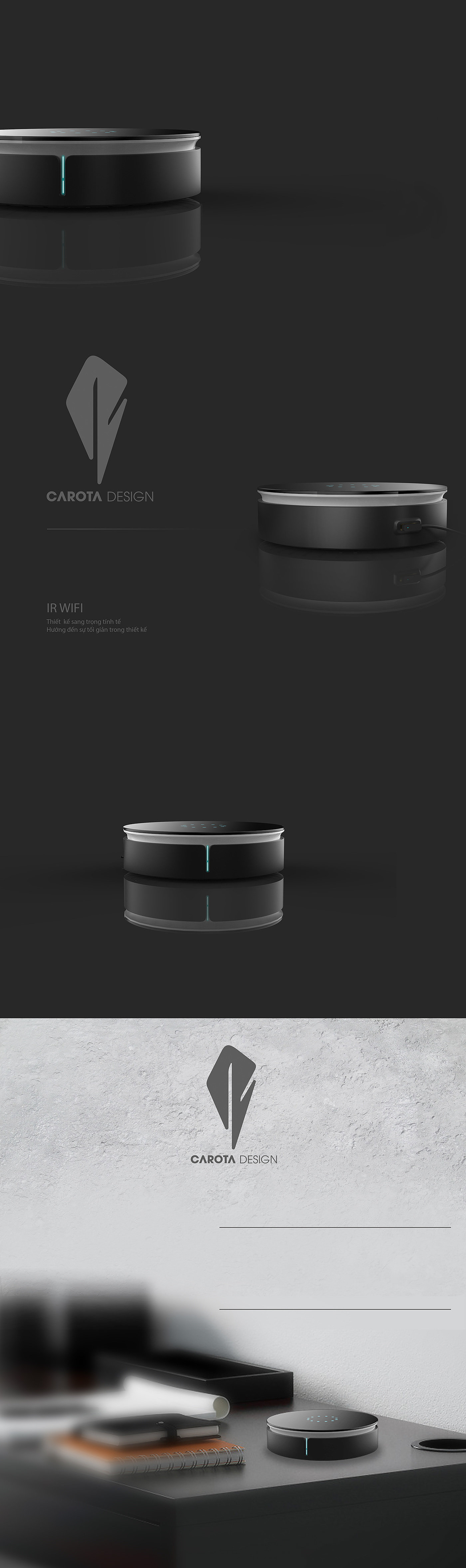 Wireless internet access，Carota design，wifi，IR，black，