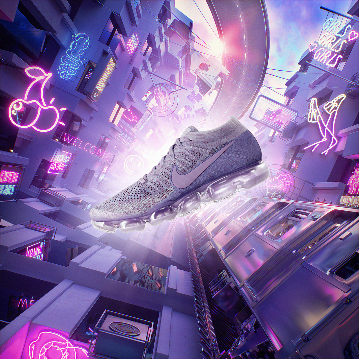 sneakers，shoes，nike，Nike，Vladislav Solovjov，Render，