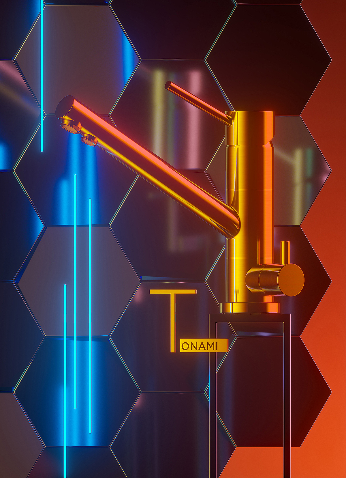 poster，OMOIKIR，Denis Hebi，water tap，