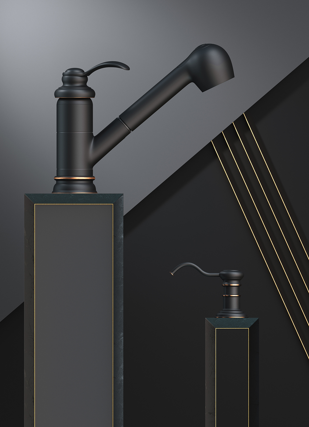 poster，OMOIKIR，Denis Hebi，water tap，