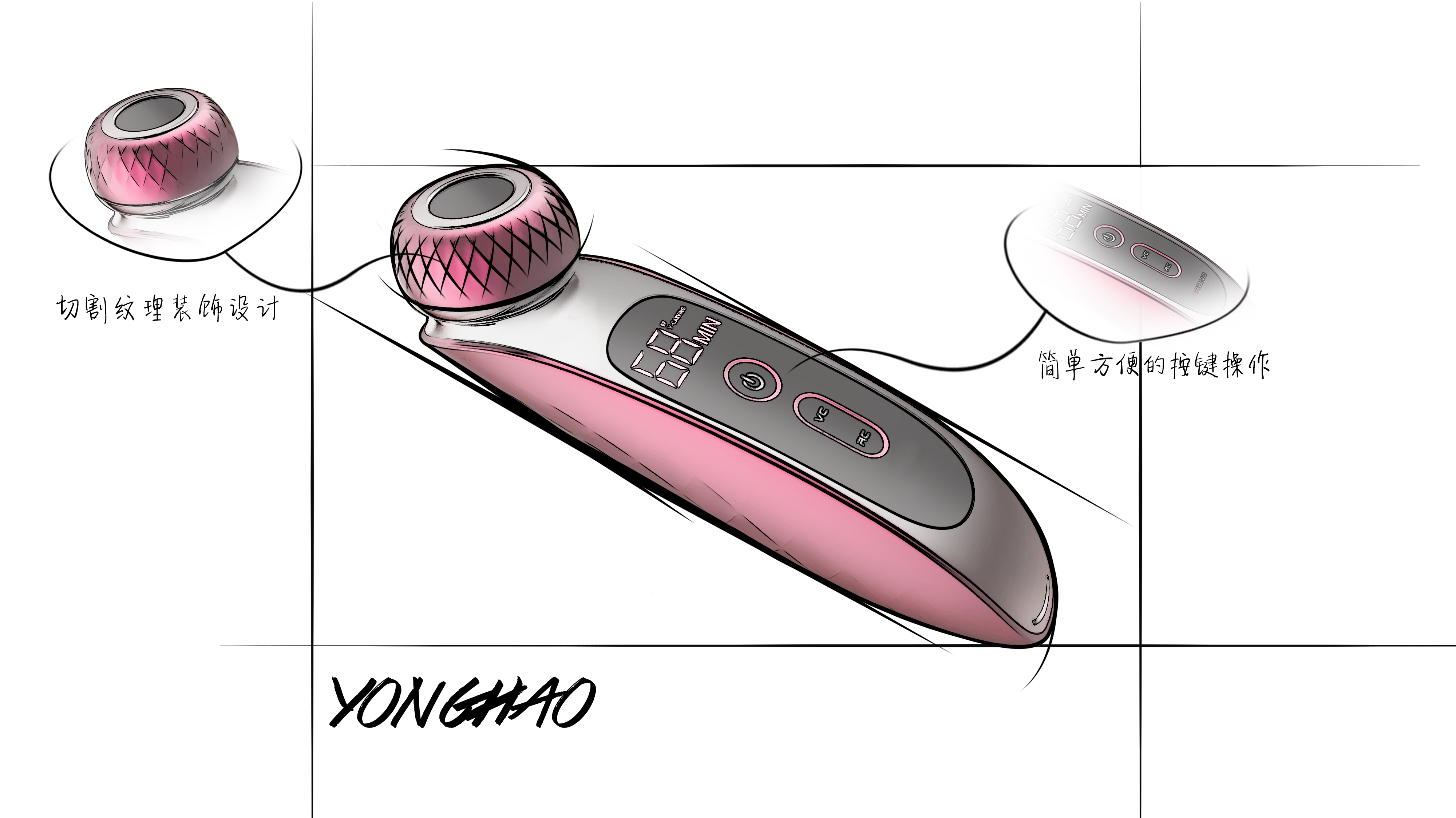 Beauty instrument design，Inductor，product design，industrial design，Beauty equipment，Consumer electronics，