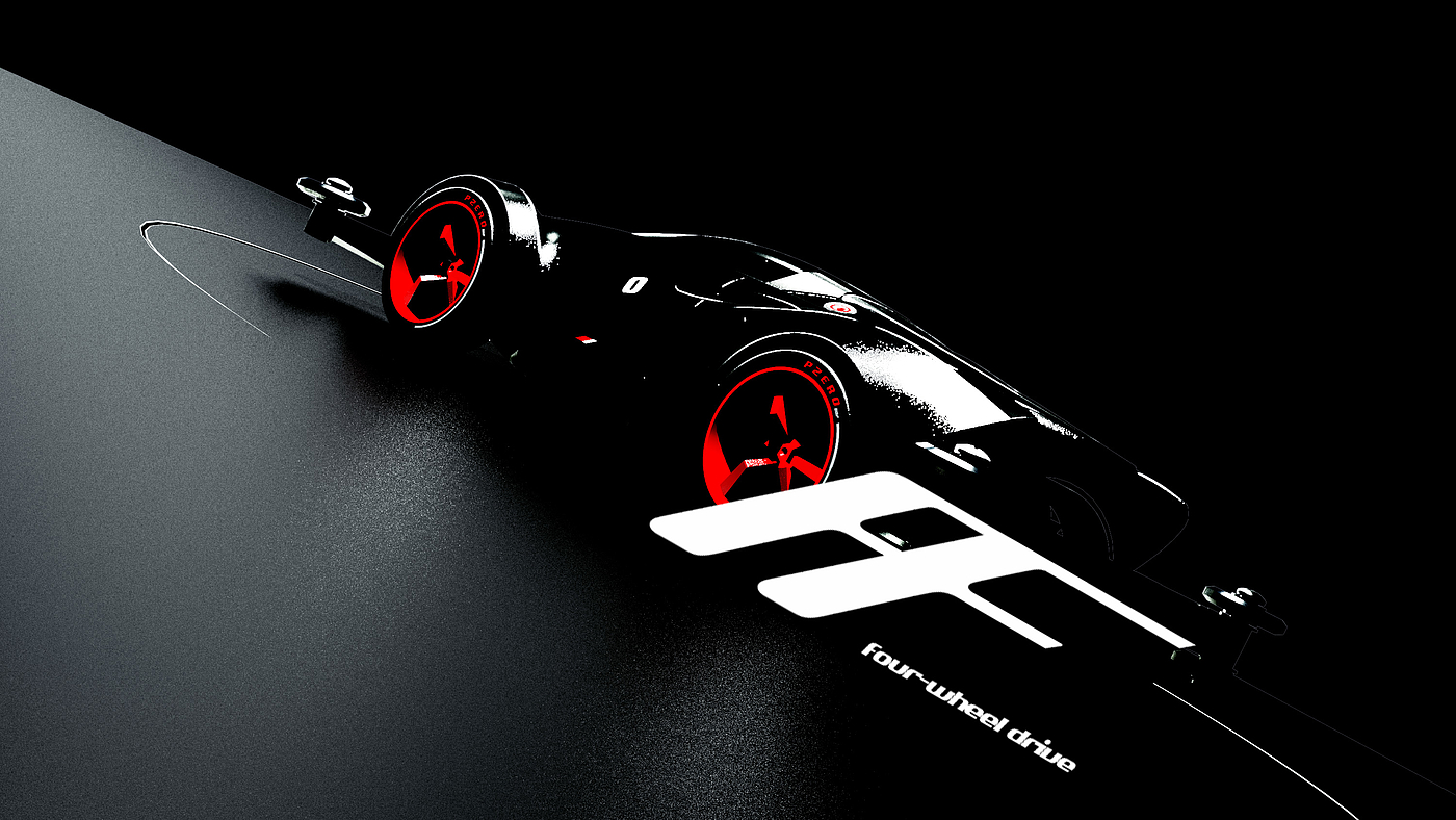 4WD toy simulation vehicle，Sports car，The four-wheel drive，streamline，motion，