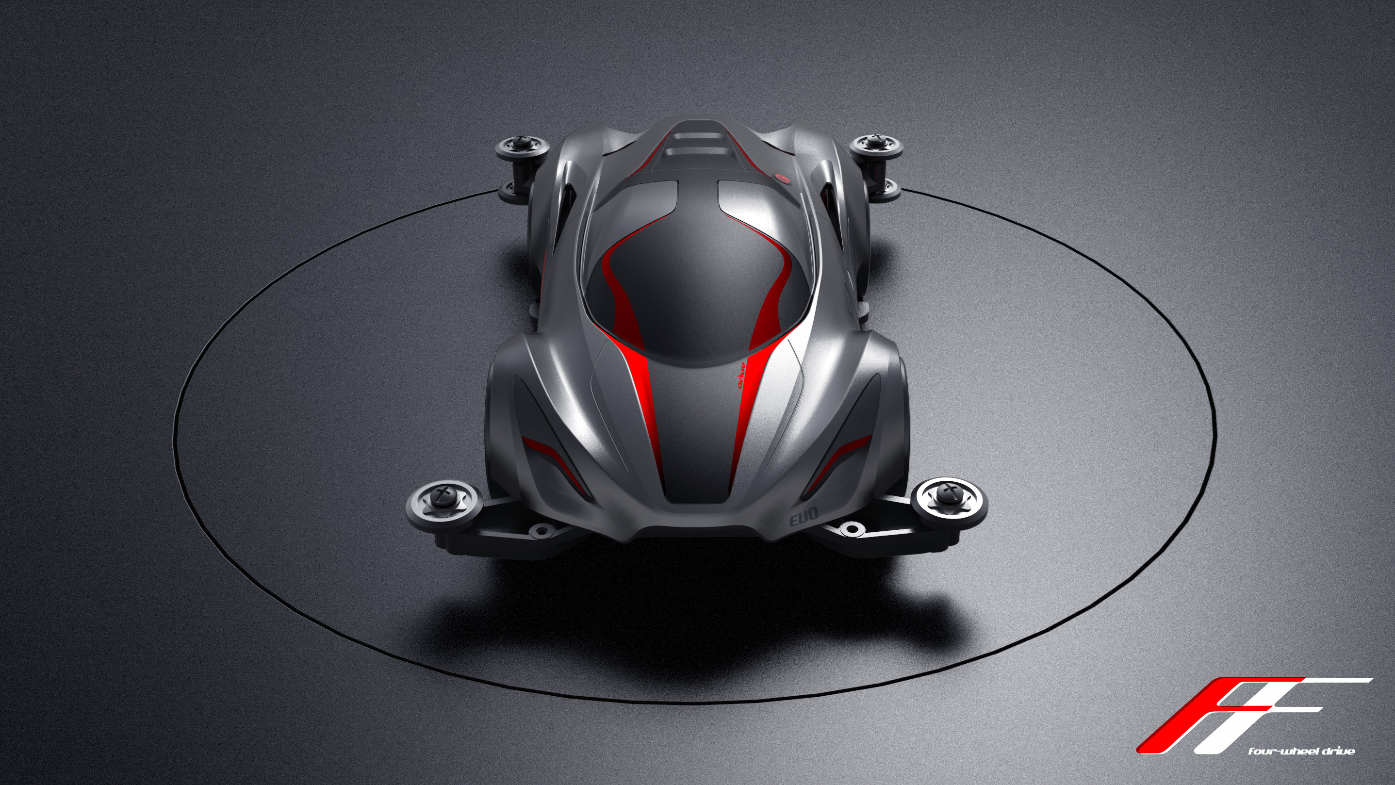 4WD toy simulation vehicle，Sports car，The four-wheel drive，streamline，motion，