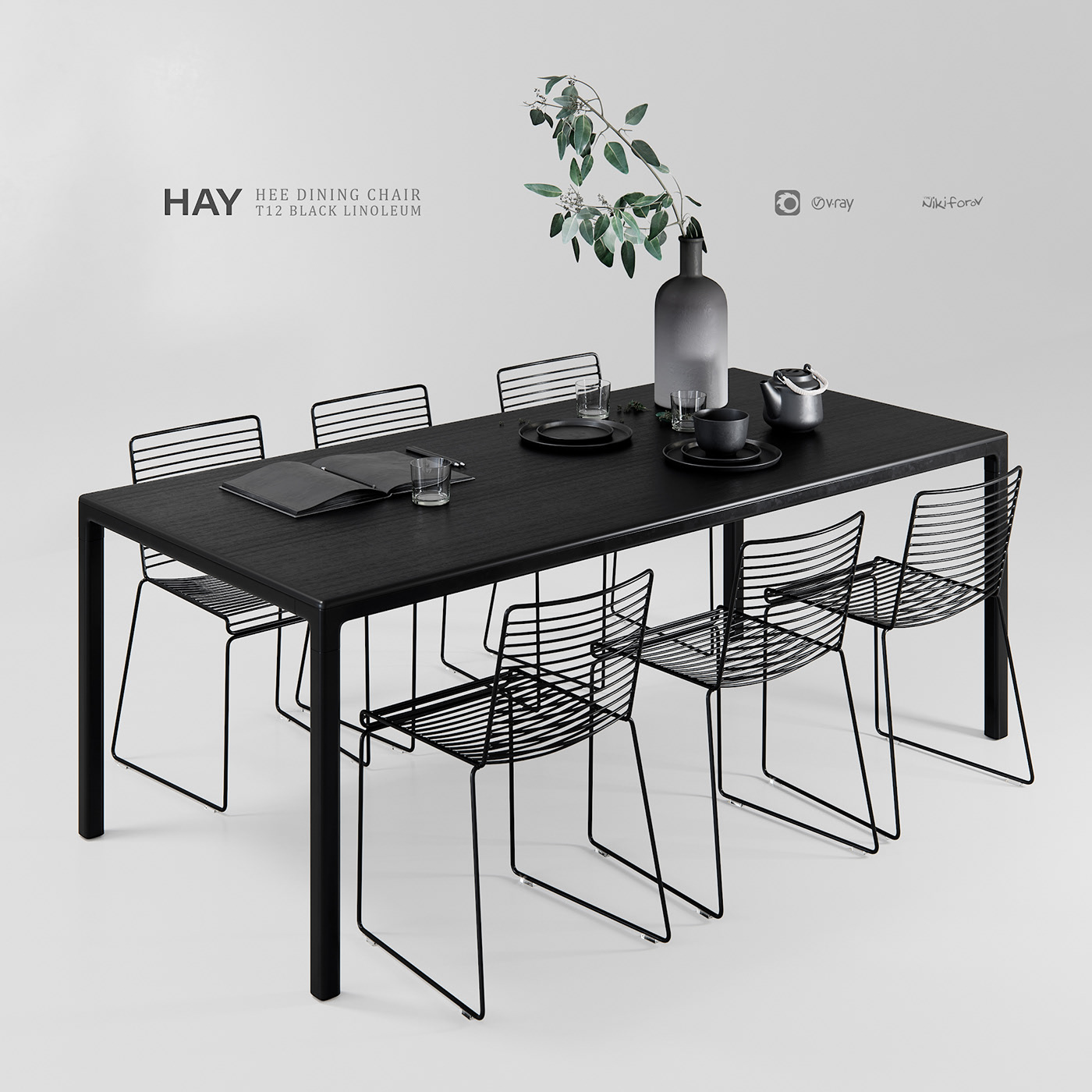 Hay，3D modeling，Table，table，Vladimir Nikiforov，