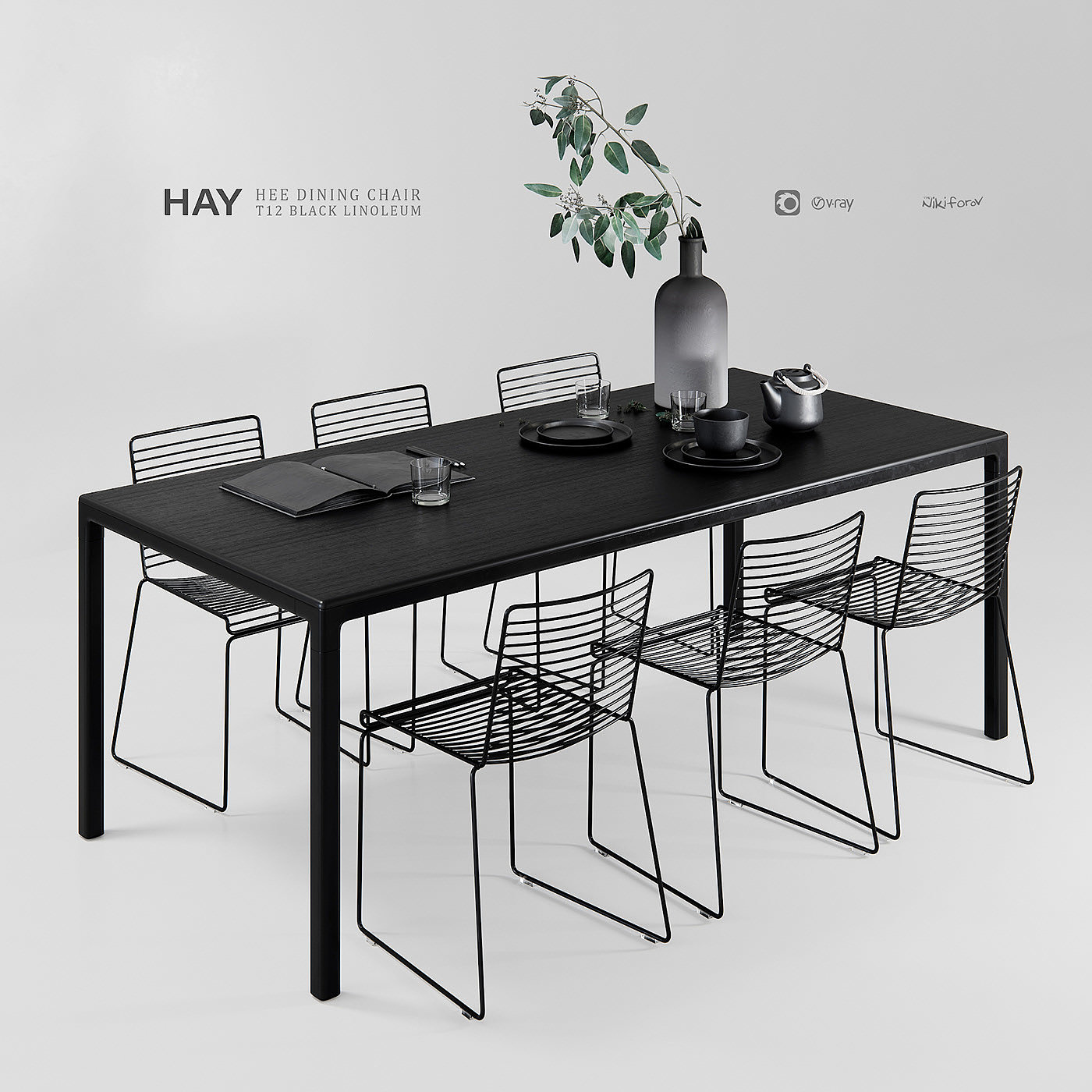 Hay，3d建模，桌子，餐桌，Vladimir Nikiforov，