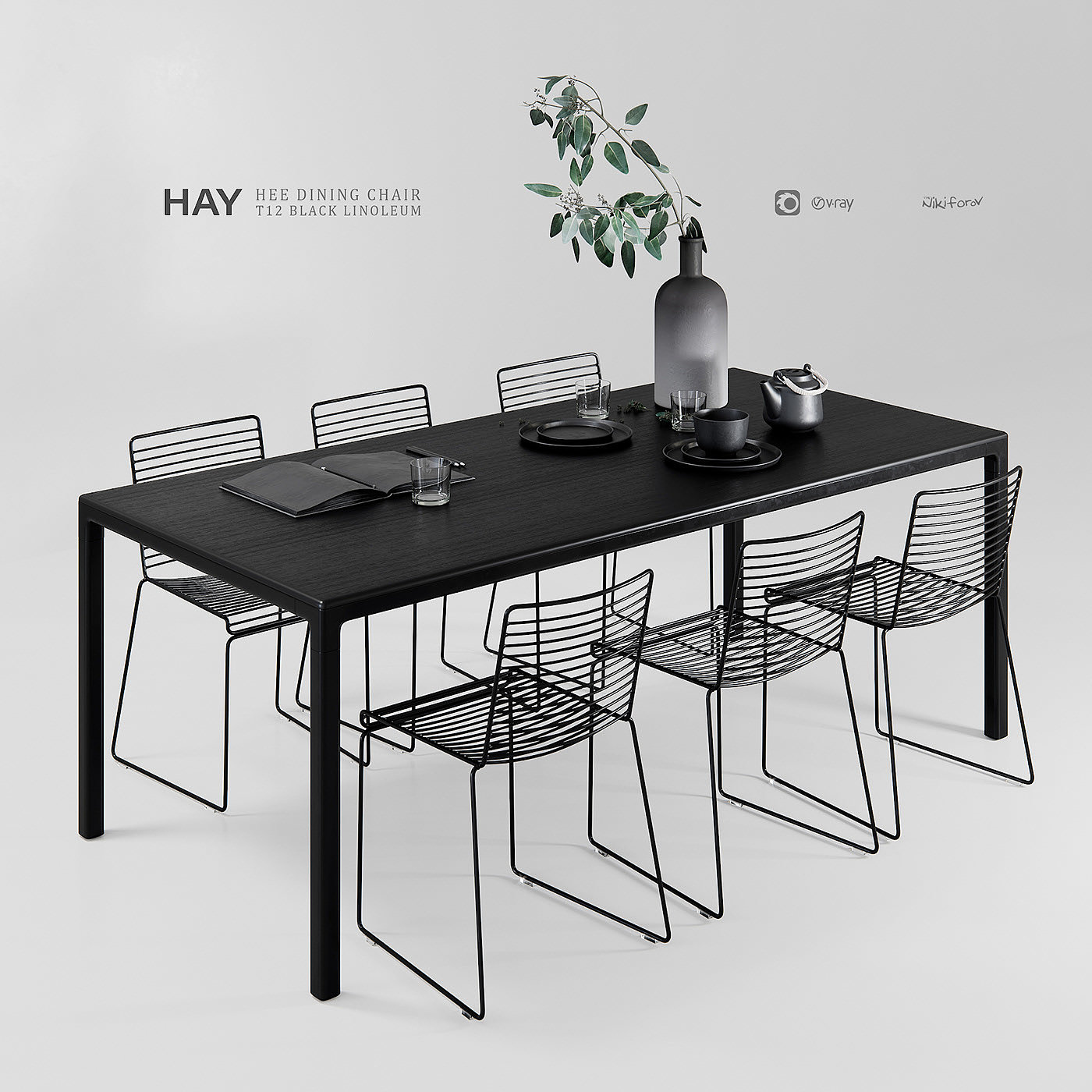 Hay，3D modeling，Table，table，Vladimir Nikiforov，