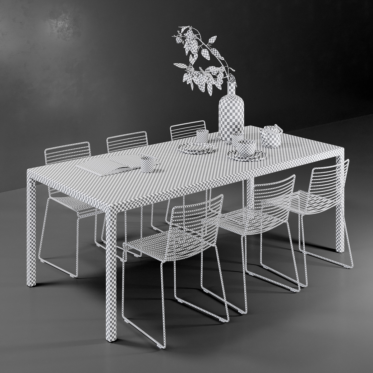 Hay，3D modeling，Table，table，Vladimir Nikiforov，